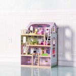 Casa de papusi din lemn MDF - Wooden Dollhouse cu patru etaje si mobilier inclus Casa de papusi din lemn MDF - Wooden Dollhouse cu patru etaje si mobilier inclus